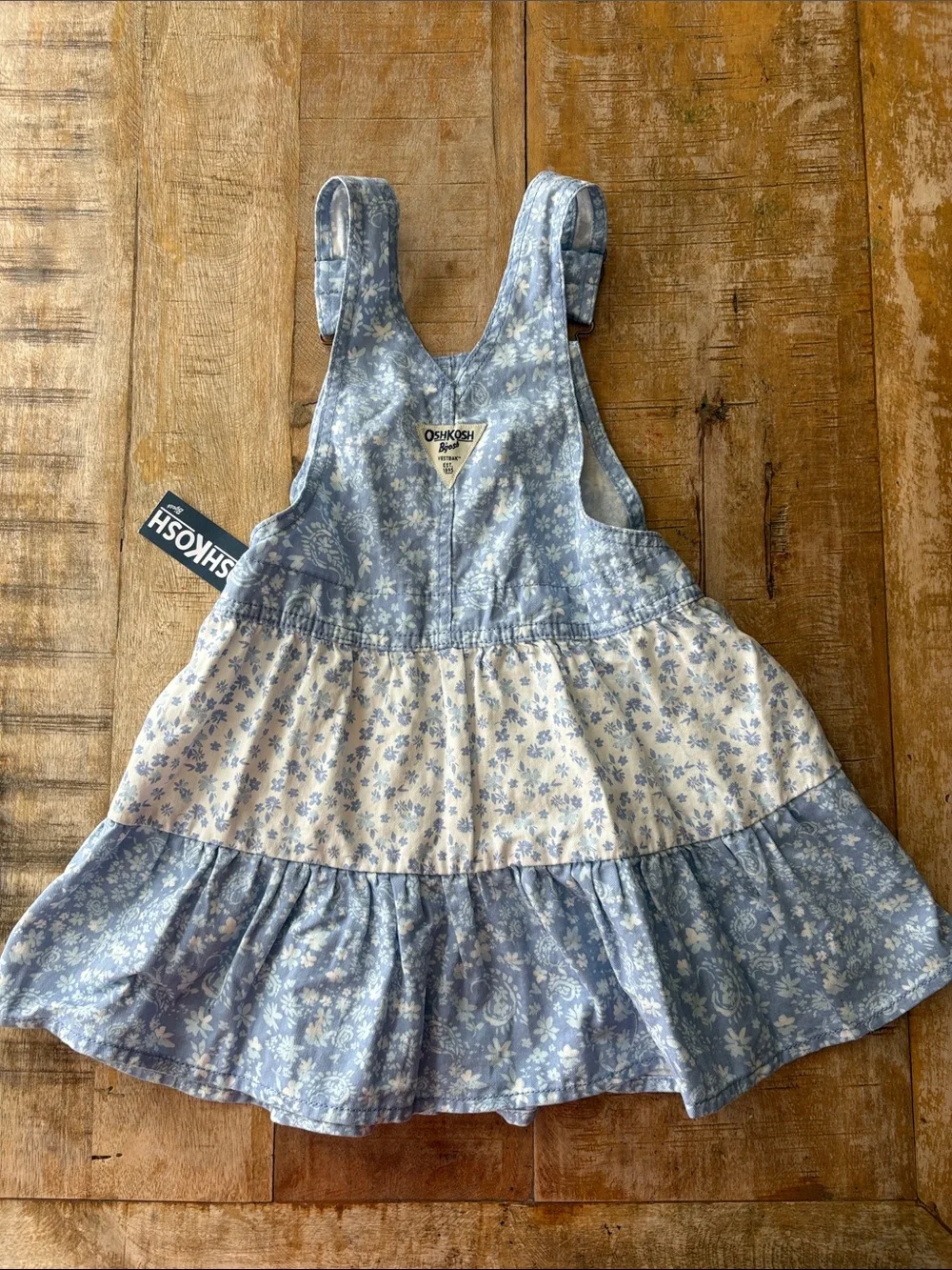 NWT OshKosh B'gosh Blue Floral Overall Jumper 4t